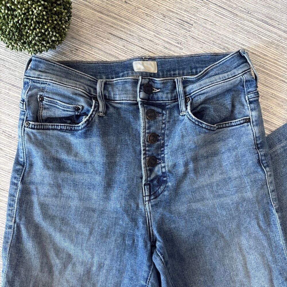 MOTHER The Pixie Insider Ankle Crop Jeans Medium Wash 27 - Picture 3 of 10